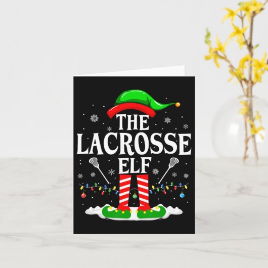 Lacrosse Elf Funny Matching Xmas Lacrosse Chri Karte (Gelbe Blume)
