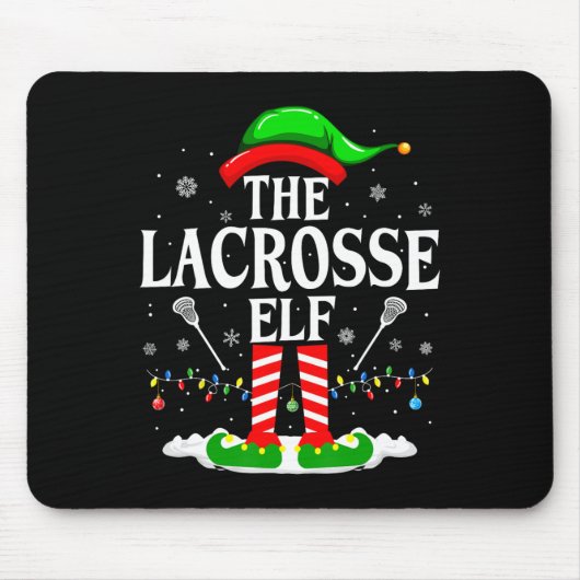 Lacrosse Elf Funny Matching Xmas Lacrosse Chri Mousepad (Vorne)