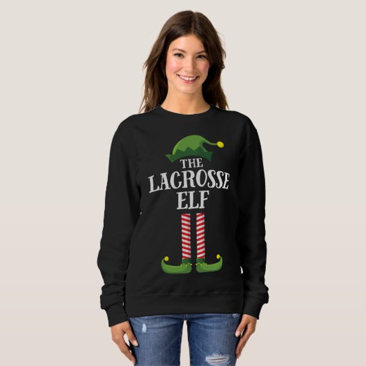 Lacrosse Elf Matching Family Group Weihnachts-Part Sweatshirt (Vorne ganz)