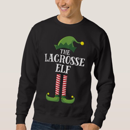 Lacrosse Elf Matching Family Group Weihnachts-Part Sweatshirt (Vorderseite)