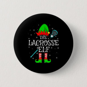Lacrosse Elf Weihnachten Familie Elf Squad Sport P Button