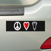 Lacrosse entwirft PeaceLoveLacrosse Weiß Autoaufkleber (Auf Auto)