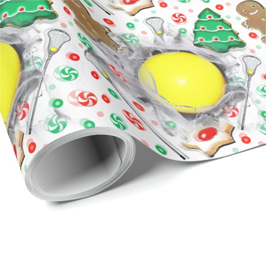 Lacrosse-Feiertagsgeschenk Geschenkpapier (Rolleneckpunkt)