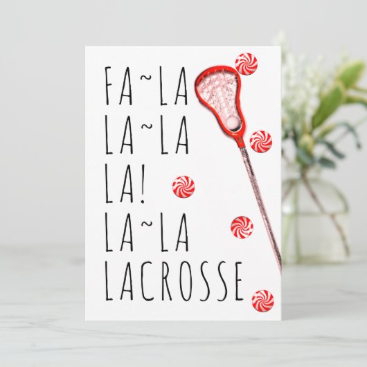 Lacrosse Feiertagskarte (Stehend Vorderseite)