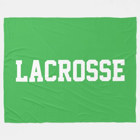 LACROSSE Fetter Weißer Text Auf Lustigem Hellgrün Fleecedecke (Vorderseite (Horizontal))