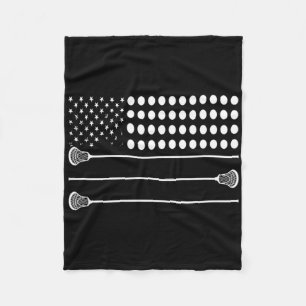 Lacrosse Flag Usa - Funny Lax Player Fleecedecke