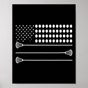 Lacrosse Flag Usa - Funny Lax Player Poster