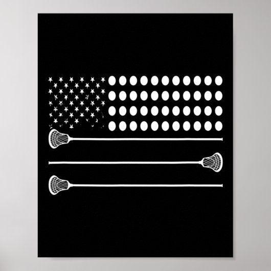 Lacrosse Flag Usa - Funny Lax Player Poster (Vorne)