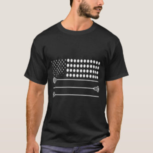 Lacrosse Flag Usa - Funny Lax Player T-Shirt