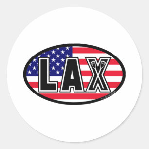 Lacrosse-Flaggen-Amerika-Aufkleber Runder Aufkleber