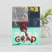 Lacrosse Foto Graduation Party 2024 Einladung (Stehend Vorderseite)