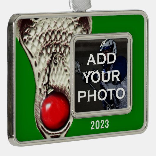 Lacrosse Foto Rahmen-Ornament Silber (Rechts)