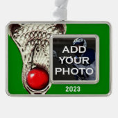 Lacrosse Foto Rahmen-Ornament Silber (Vorderseite)