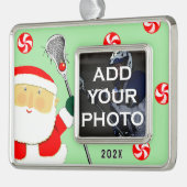 Lacrosse Foto Rahmen-Ornament Silber (Links)