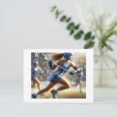 Lacrosse, Frauen Postkarte (Stehend Vorderseite)