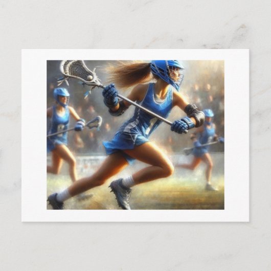 Lacrosse, Frauen Postkarte (Vorderseite)