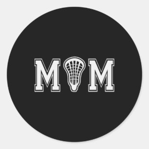 Lacrosse für die Mama mit laxhaltigem Kopfgeschenk Runder Aufkleber