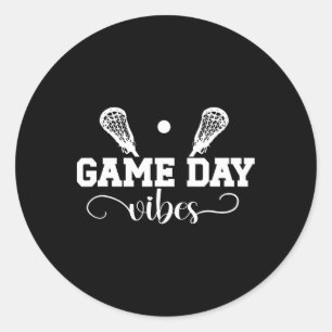 Lacrosse Game Day Vibes Game Day Lacrosse Runder Aufkleber