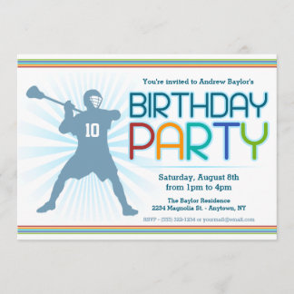 Lacrosse Geburtstagsparty - lax thematisch Einladung