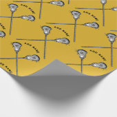 Lacrosse-Geschenk Gold Geschenkpapier (Ecke)