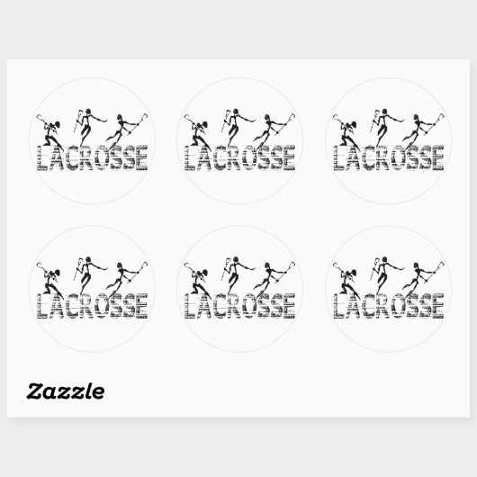 Lacrosse-Geschenk Runder Aufkleber (Blatt)