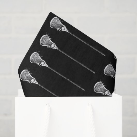 Lacrosse Geschenk Schwarz Seidenpapier (Geschenktüte)