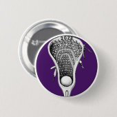 Lacrosse-Geschenke in Lila für das Team Button (Vorne & Hinten)