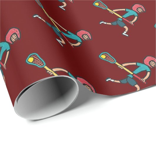 Lacrosse Geschenkpapier (Rolleneckpunkt)