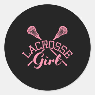 Lacrosse Girl Funny Lacrosse Player - Zitat Runder Aufkleber