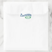 Lacrosse Girl Runder Aufkleber (Tasche)