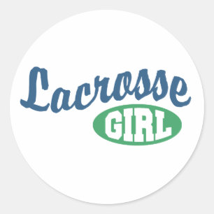 Lacrosse Girl Runder Aufkleber