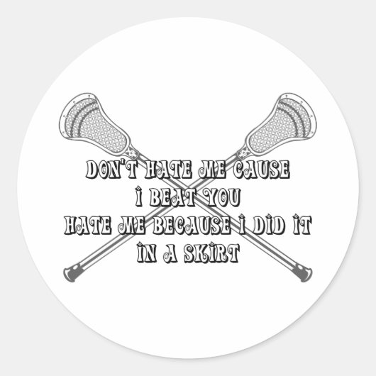 Lacrosse Girls Hate Sticker (Vorderseite)