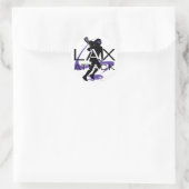 Lacrosse Girls LAX Angriff Lila Runder Aufkleber (Tasche)