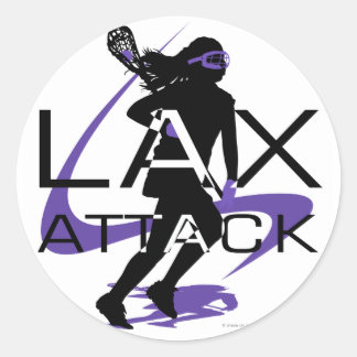 Lacrosse Girls LAX Angriff Lila Runder Aufkleber