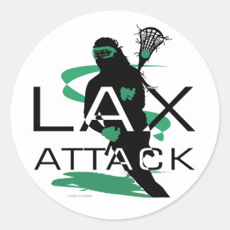 Lacrosse Girls LAX Attack Green Runder Aufkleber