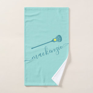Lacrosse Girls Personalisierter Aquamariner Blue S Handtuch