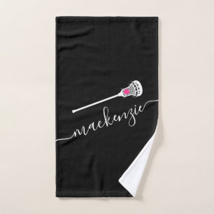 Lacrosse Girly Personalisiert Name Sport Handtuch