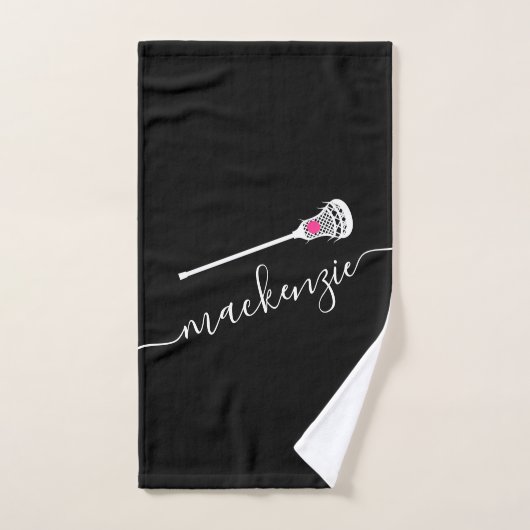 Lacrosse Girly Personalisiert Name Sport Handtuch (Handtuch)
