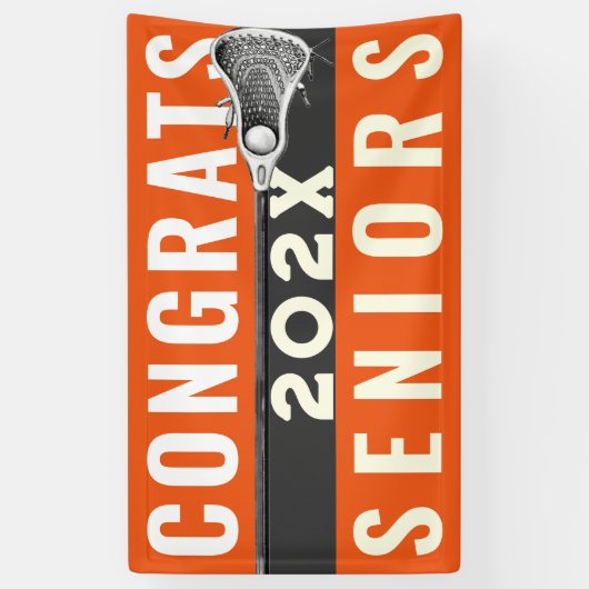 Lacrosse Glückwunschs Orange Banner (Vertikal)