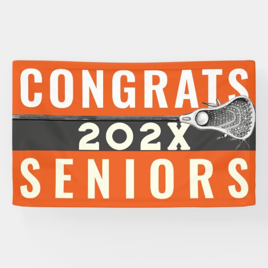 Lacrosse Glückwunschs Orange Banner (Horizontal)