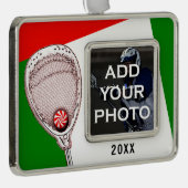 Lacrosse Goalie Christmas Collectin Rahmen-Ornament Silber (Rechts)