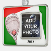 Lacrosse Goalie Christmas Collectin Rahmen-Ornament Silber (Links)