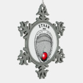 Lacrosse Goalie Christmas Collectin Schneeflocken Zinn-Ornament (Links)