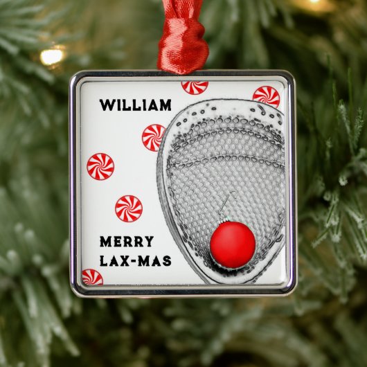 Lacrosse Goalie Christmas Ornament Aus Metall (Baum)