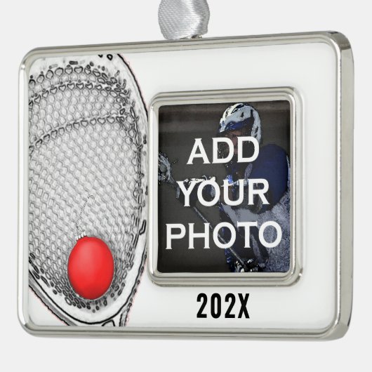 Lacrosse Goalie Collectible Rahmen-Ornament Silber (Links)