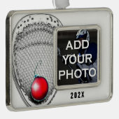 Lacrosse Goalie Collectible Rahmen-Ornament Silber (Rechts)