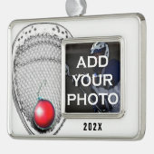 Lacrosse Goalie Collectible Rahmen-Ornament Silber (Links)