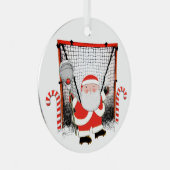Lacrosse Goalie Holiday Gift Ornament Aus Metall (Vorderseite Rechts)