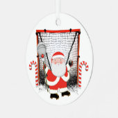 Lacrosse Goalie Holiday Gift Ornament Aus Metall (Vorderseite links)