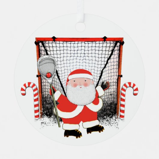 Lacrosse Goalie Holiday Gift Ornament Aus Metall (Vorderseite)